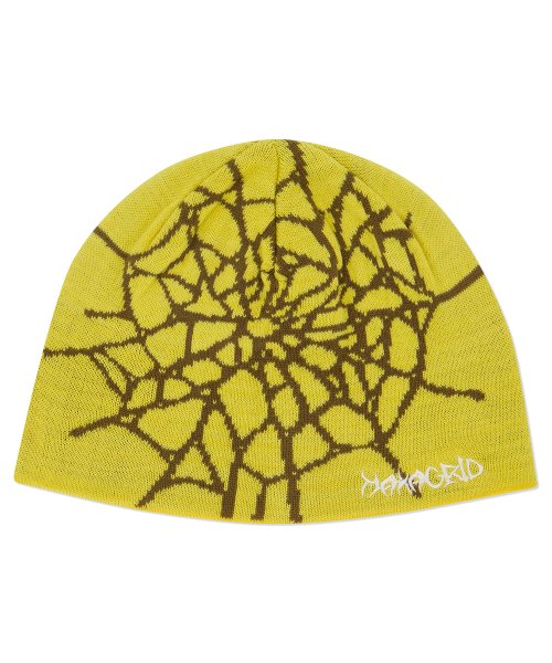 mahagrid (マハグリッド) SPIDER WEB SHORT BEANIE YELLOW(MG2DMMAB27A)