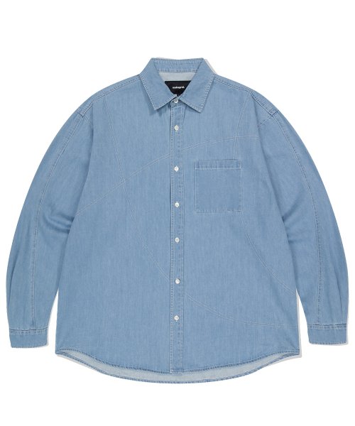 mahagrid (マハグリッド) STITCHED DENIM SHIRT BLUE(MG2ESMW311A)
