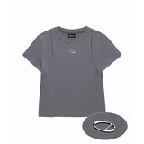 Odd Studio (オッドスタジオ) Odd Signature Cut-off Slim T-Shirt - light gray