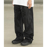 マスノウン(MASSNOUN) CURVED ONE TUCK PLEATS MESH TRACK PANTS MSFTP001-BK