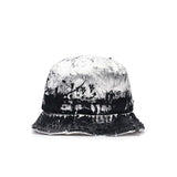 ブラックブロンド(BLACKBLOND) BBD Smoke Painted Custom Denim Bucket Hat (White)
