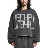 アジョバイアジョ(AJOBYAJO)  THE CHAIN Washed Cropped Sweatshirt [CHARCOAL]