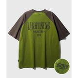 JEMUT (ジェモッ) Lightning Raglan Short T-Shirts OliveBrown SOST2569
