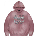 mahagrid (マハグリッド) SPRAY GRAFFITI ZIP UP HOODIE PINK(MG2EFMM493A)