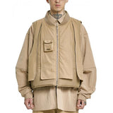 アジョバイアジョ(AJOBYAJO) Layered Padded Zip Up Vest [BEIGE]