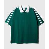 JEMUT (ジェモッ) Forward Overfit Collar Short T-Shirts Green OYST2559