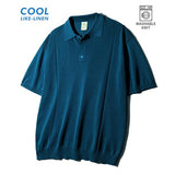 JEMUT (ジェモッ) Epic Like Linen Short Collar Knit Blue SOKN2562