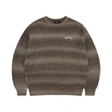 mahagrid (マハグリッド) VARSITY LOGO GRADATION KNIT SWEATER BROWN(MG2EFMK606A)