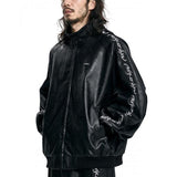 アジョバイアジョ(AJOBYAJO)  Vegan Leather Oversized Raglan Track Jacket [BLACK]