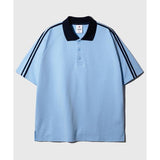 JEMUT (ジェモッ) Forward Overfit Collar Short T-Shirts Lightblue OYST2559