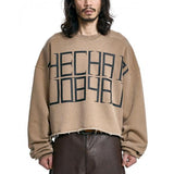 アジョバイアジョ(AJOBYAJO)  THE CHAIN Washed Cropped Sweatshirt [MOCHA]