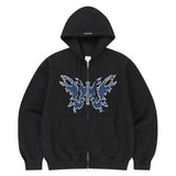 mahagrid (マハグリッド) BUTTERFLY APPLIQUE HOOD ZIP-UP BLACK(MG2ESMM413A)