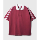 JEMUT (ジェモッ) Forward Overfit Collar Short T-Shirts Vivamagenta OYST2559