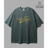JEMUT (ジェモッ) West Pigment Overfit Short T-shirts Green OYST2570