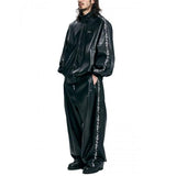 アジョバイアジョ(AJOBYAJO) [SET] Vegan Leather Oversized Raglan Track Set-Up [BLACK]