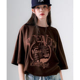 EZKATON (エズカートン) Scenes Short Sleeve Brown SHST6797