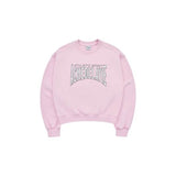 アクメドラビ(acme' de la vi) VARSITY LOGO EMBOSSING NEEDLEWORK WOMENS SWEATSHIRT PINK