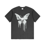 mahagrid (マハグリッド) BUTTERFLY GOTH TEE CHARCOAL(MG2EMMT538A)