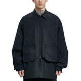 アジョバイアジョ(AJOBYAJO)  Layered Vest Nylon Shirt [BLACK]