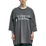 アジョバイアジョ(AJOBYAJO) Tri Logo Mixed Washed T-Shirt [CHARCOAL]