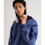 JEMUT (ジェモッ) Share Crop Heavy Napping Sweatshirts Blue YHMT2534