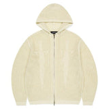 mahagrid (マハグリッド) DAGGER MESH HOOD ZIP UP KNIT IVORY(MG2ESMK685A)