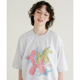 ダブルユーブイプロジェクト(WV PROJECT) Blow pony 1/2 sleeve t-shirts whiteoatmeal JIST7720
