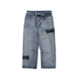 ブラックブロンド(BLACKBLOND)BBD Graffiti Metal Logo Denim Pants (Smoke Blue)