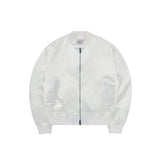 アクメドラビ(acme' de la vi) PUCKERING SATIN MA-1 JACKET IVORY