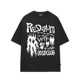 Odd Studio (オッドスタジオ) Red Rum Graphic Oversized Fit T-shirt - black