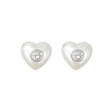 ブラック·パブル(BLACK PURPLE) Signature Pearl Heart Earring