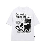 Odd Studio (オッドスタジオ) Kitchee Cat Graphic Oversized Fit T-Shirt - white