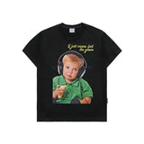 アクメドラビ(acme' de la vi) HEADSET BOY LETTERING BABY FACE SHORT SLEEVE T-SHIRT