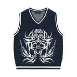 mahagrid (マハグリッド) ECLIPSE TRIBAL KNIT VEST NAVY(MG2ESMK602A)