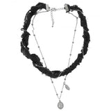 Braided Handmade Necklace (FL-730_Black)