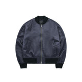 アクメドラビ(acme' de la vi) PUCKERING SATIN MA-1 JACKET BLACK