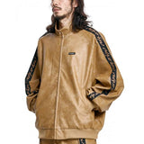 アジョバイアジョ(AJOBYAJO) Vegan Leather Oversized Raglan Track Jacket [CAMEL]