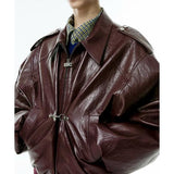 イーエスシースタジオ(ESC STUDIO) buckle leather jacket (burgundy)