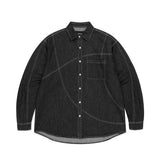 mahagrid (マハグリッド) STITCHED DENIM SHIRT BLACK(MG2ESMW311A)