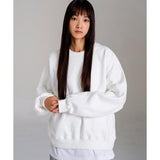 JEMUT (ジェモッ) Share Crop Heavy Napping Sweatshirts Ivory YHMT2534
