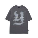 Odd Studio (オッドスタジオ) Y Logo Oversized Fit T-Shirt - light charcoal