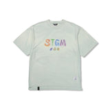 STIGMA(スティグマ) Crayon STGM Vintage-Like Washed Oversized Short Sleeves T-Shirts Sky Blue