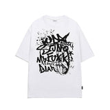 Odd Studio (オッドスタジオ) Grunge Graphic Oversized Fit T-Shirt - white