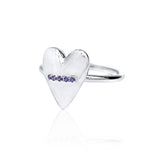 ブラック·パブル(BLACK PURPLE) Heart Rail Ring (Purple)