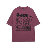 Odd Studio (オッドスタジオ) Apple Pixel Graphic Oversized Fit T-Shirt - plum