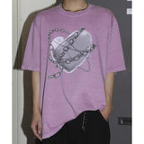 イーエスシースタジオ(ESC STUDIO) pigment washing heart t-shirt (pink)