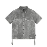 SPRAY DYED HALF SHIRT CHARCOAL(MG2EMMW340A)