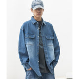 アジョバイアジョ(AJOBYAJO)   RELAX WASHED DENIM POCKET LONG SHIRTS MSFST001-BL