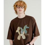 ダブルユーブイプロジェクト(WV PROJECT) Blow pony 1/2 sleeve t-shirts brown JIST7720