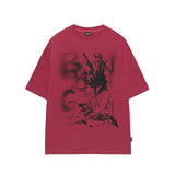 Odd Studio (オッドスタジオ) Bang Graphic Oversized Fit T-Shirt - magenta